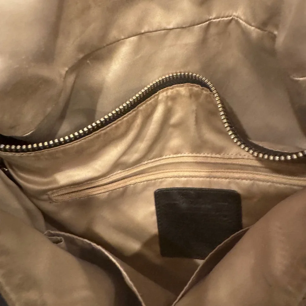 Coach Ali?Black Leather‎ Hobo Bag Silver Tone Hardware vintage 10x14x3 Prelove